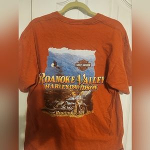 Harley Davidson Vintage Roanoke Valley Harley Graphic Design T Shirt Size Large